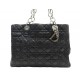 SAC A MAIN CHRISTIAN DIOR LADY SOFT EN CUIR CANNAGE NOIR CABAS HAND BAG 1970€