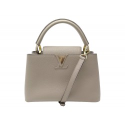 Louis Vuitton Black Raffia Capucines MM White Leather Pony-style