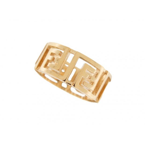 NEUF BAGUE FENDI MOTIF GREC FF VERSACE FENDACE T54 8AH596 METAL GOLD RING 350€