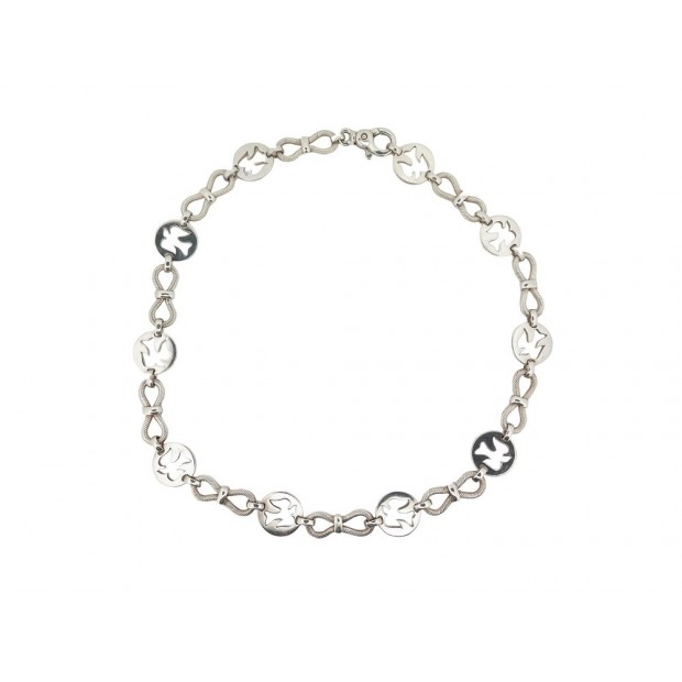 COLLIER ARTHUS BERTRAND RAS DU COU COLOMBE EN ARGENT MASSIF 47.3GR CHOKER 690€