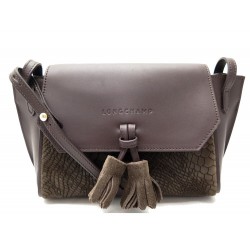 NEUF SAC A MAIN LONGCHAMP PENELOPE L2066882 BANDOULIERE CUIR TAUPE HAND BAG 420€