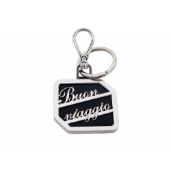 NEUF PORTE CLES PRADA BUON VIAGGIO EN CUIR SAFFIANO NOIR KEY HOLDER + BOITE 380€