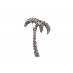 NEUF BROCHE SAINT LAURENT PALMIER HAWAII EN METAL ARGENTE STEEL BROOCH 350€