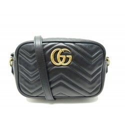 SAC A MAIN GUCCI GG MARMONT MATELASSE MINI 448065 EN CUIR NOIR HAND BAG 1290€