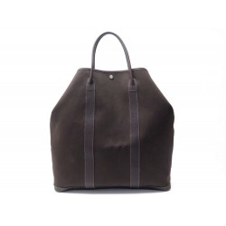 SAC A MAIN HERMES GARDEN PARTY VERTICAL TOILE & CUIR CABAS CANVAS HANDBAG 1640€