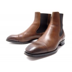 CHAUSSURES HERMES BOTTINES CHELSEA 172386ZH CUIR MARRON 40 41 BOITE BOOTS 880€