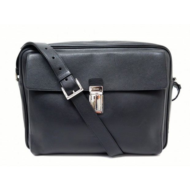 SACOCHE PRADA BESACE MESSENGER PORTE DOCUMENTS CUIR SAFFIANO BANDOULIERE 2500€