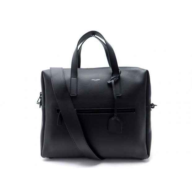 NEUF SACOCHE SAINT LAURENT BRIEFCASE 440606 BANDOULIERE CUIR NOIR HANDBAG 2500€