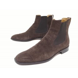 CHAUSSURES BERLUTI BOTTINES CHELSEA 7.5 41.5 EN DAIM MARRON LOW BOOTS 2020€