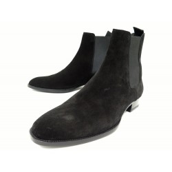 CHAUSSURES SAINT LAURENT WYATT 443208 40 41 BOTTINES DAIM NOIR BOOTS SHOES 945€