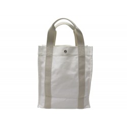 SAC A MAIN HERMES FOURRE TOUT VERTICAL TOILE BLANC CABAS + POCHETTE TOTE BAG