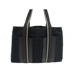 SAC A MAIN HERMES TROCA MM CABAS EN TOILE & CUIR TOTE NOIR TOTE HAND BAG 1000€