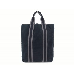 SAC A MAIN HERMES TOTO VERTICAL EN TOILE BLEU MARINE CABAS NAVY TOTE BAG 1380€