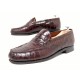 VINTAGE CHAUSSURES JM WESTON 180 7D 41 EN CUIR CROCODILE MOCASSINS SHOES 4550€