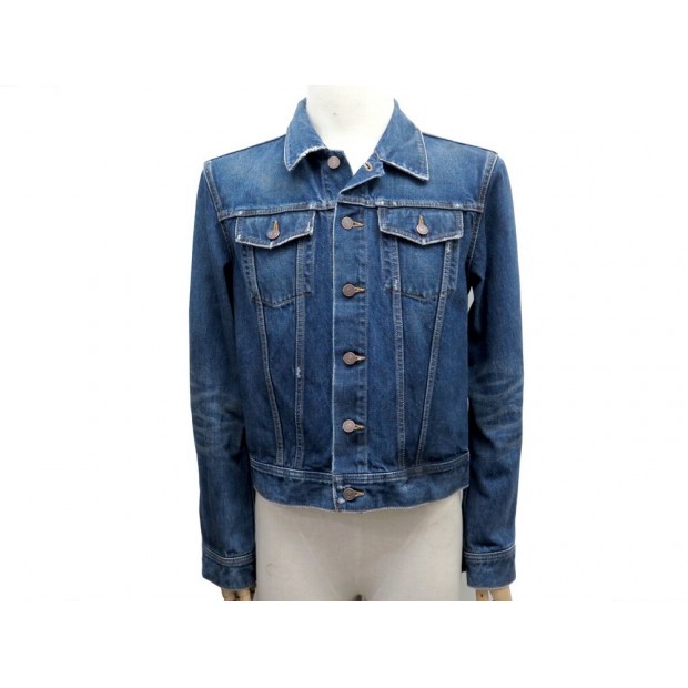 NEUF BLOUSON CELINE TRUCKER V SHAPE DENIM DARK UNION WASH 2Q503086T L 52 990€