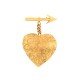 VINTAGE BROCHE CHANEL COEUR CAMBON 1993 GRAVE EN METAL DORE HEART ARROW BROOCH