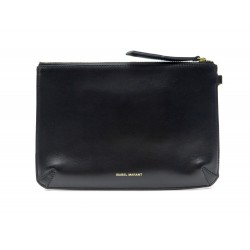 NEUF POCHETTE ISABEL MARANT NYSKO MP022400M013M CUIR NOIR NEW LEATHER POUCH 190€