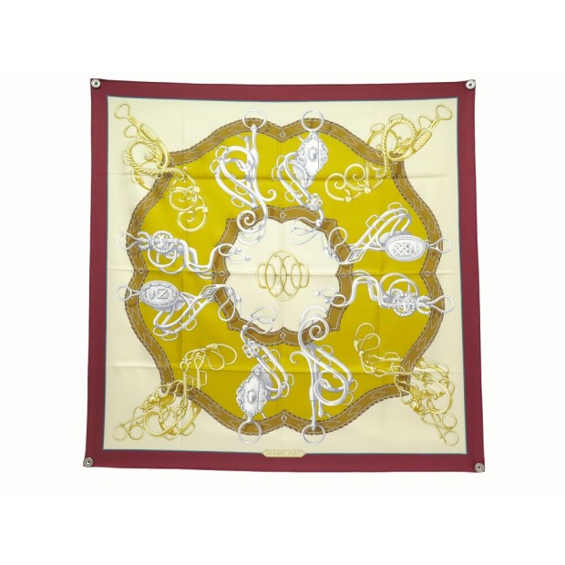 NEUF FOULARD HERMES LIFT PROFILE H003777S SOIE BORDEAUX NEW SILK SCARF 495€