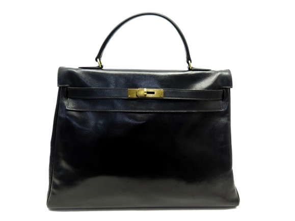  sac a main hermes kelly 35 en cuir box noir
