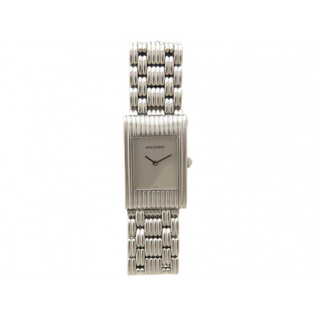 MONTRE BOUCHERON REFLET SMALL 21 MM ACIER PALLADIE QUARTZ STEEL LADY WATCH 3470€