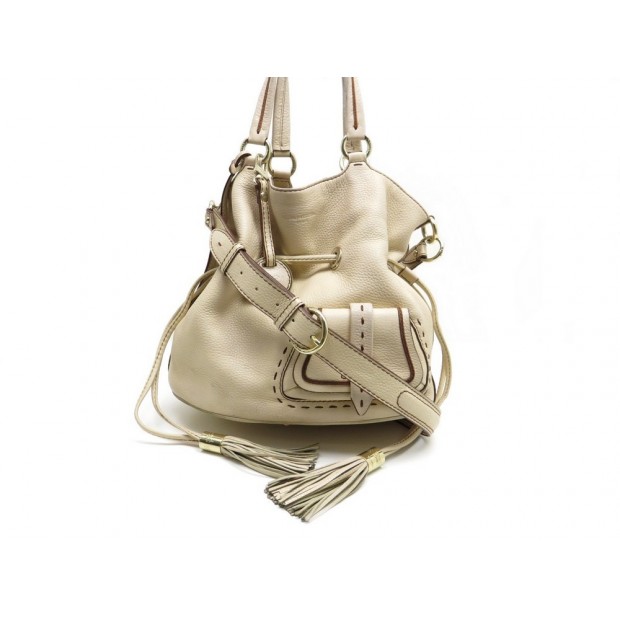 SAC A MAIN LANCEL PREMIER FLIRT EN CUIR BEIGE BANDOULIERE HAND BAG PURSE 725€