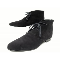 CHAUSSURES SAINT LAURENT 379450 41 DAIM NOIR BLACK SUEDE LOW BOOTS SHOES 1000€