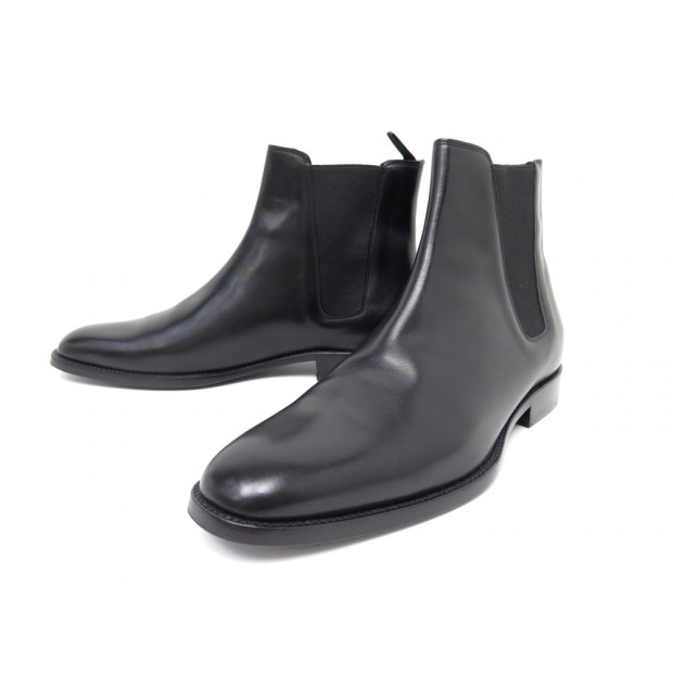 NEUF CHAUSSURES SAINT LAURENT BOTTINES CHELSEA 315320 41 CUIR NOIR SHOES 945€