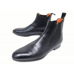 CHAUSSURES SANTONI 13414 9.5 IT 45 FR BOTTINES CHELSEA CUIR BOOTS SHOES 580€