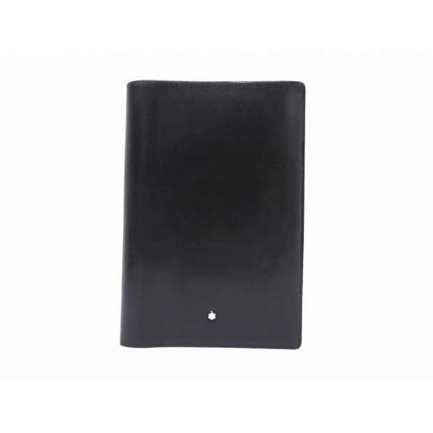 NEUF PORTEFEUILLE MONTBLANC PORTE-BLOC NOTE 30602 CUIR NOIR LEATHER WALLET 455€