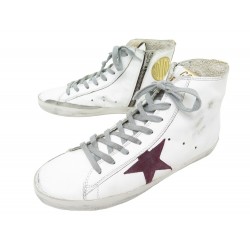 NEUF CHAUSSURES GOLDEN GOOSE FRANCY 39 CUIR BLANC BASKETS SNEAKERS SHOES 760€