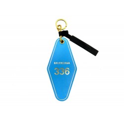 NEUF PORTE CLES BALENCIAGA 477432 EN CUIR BLEU NEW BLUE LEATHER KEY HOLDER 295€