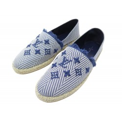 NEUF CHAUSSURES LOUIS VUITTON ESPADRILLES SAIL AWAY FLAT 39.5 TOILE SHOES 1050€