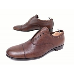 CHAUSSURES PRADA RICHELIEU SLIP ON 7.5 41.5 EN CUIR SAFFIANO OXFORD SHOES 810€