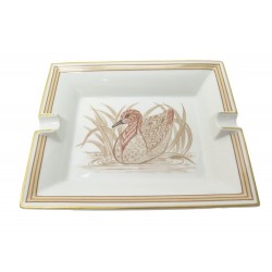 CENDRIER HERMES VIDE POCHE CANARD EN PORCELAINE BLANCHE ET BEIGE ASHTRAY 555€