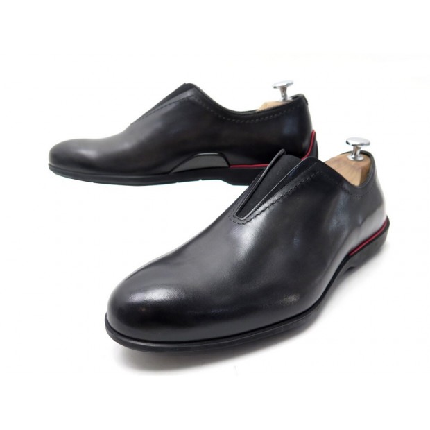 NEUF CHAUSSURES BERLUTI MOCASSINS FERRARI S4513-002 7 41 EN CUIR NOIR SHOES 950€