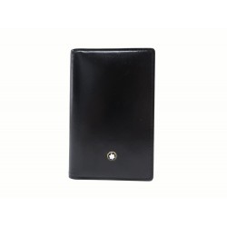 NEUF PORTEFEUILLE MONTBLANC PORTE-CARTE DE VISITE 30304 EN CUIR NOIR WALLET 245€