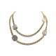 COLLIER LOUIS VUITTON SAUTOIR MEDAILLONS M61091 114 CM METAL DORE NECKLACE 1200€