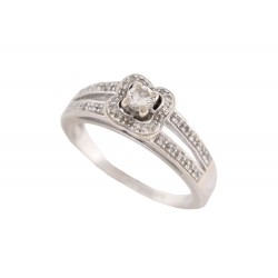 BAGUE MAUBOUSSIN SOLITAIRE CHANCE OF LOVE N1 T52 OR BLANC & DIAMANTS RING 1260€