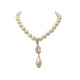 VINTAGE COLLIER CHANEL AVEC PENDENTIF PERLES & STRASS 45 METAL PEARLS NECKLACE