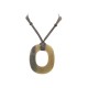 COLLIER HERMES PENDENTIF ISTHME GM LOU DE SELLE 40 CORNE DE BUFFLE NECKLACE 290€