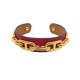 BRACELET HERMES MAILLONS CHAINE D'ANCRE 20 CUIR LEZARD ROUGE LEATHER BANGLE 555€