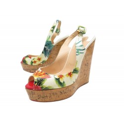 CHAUSSURES CHRISTIAN LOUBOUTIN ESPADRILLES UNE PLUME SLING HAWAI 37.5 SHOES 745€