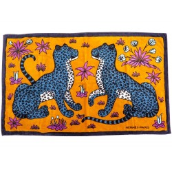 DRAP DE PLAGE HERMES LES LEOPARDS SERVIETTE DE BAIN H101015M BEACH TOWEL 565€