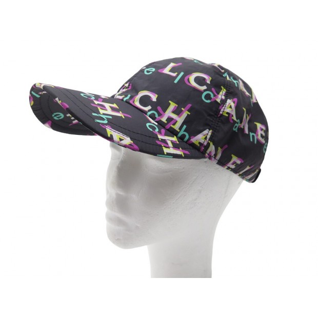 CASQUETTE CHANEL IMPRIME LOGO EN COTON NOIR TAILLE 54/59 PRINTED CAP 950€