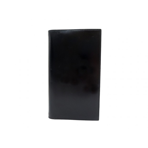 VINTAGE PORTE AGENDA HERMES COUVERTURE CUIR BOX NOIR LEATHER DIARY HOLDER 500€