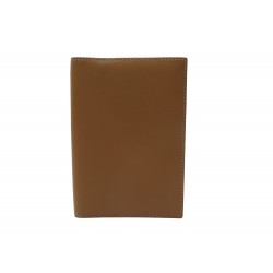 NEUF PORTE PASSEPORT DELVAUX LIVRE WALLET CUIR BOX CAMEL CARTES CARD HOLDER 550€