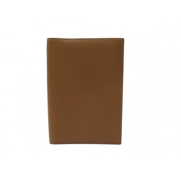 NEUF PORTE PASSEPORT DELVAUX LIVRE WALLET CUIR BOX CAMEL CARTES CARD HOLDER 550€