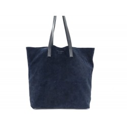 SAC A MAIN PRADA CABAS EN DAIM BLEU MARINE BLUE NAVY SUEDE HAND BAG 1700€