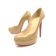 CHAUSSURE CHRISTIAN LOUBOUTIN BIANCA ESCARPINS 38 EN CUIR VERNIS NUDE SHOES 795€