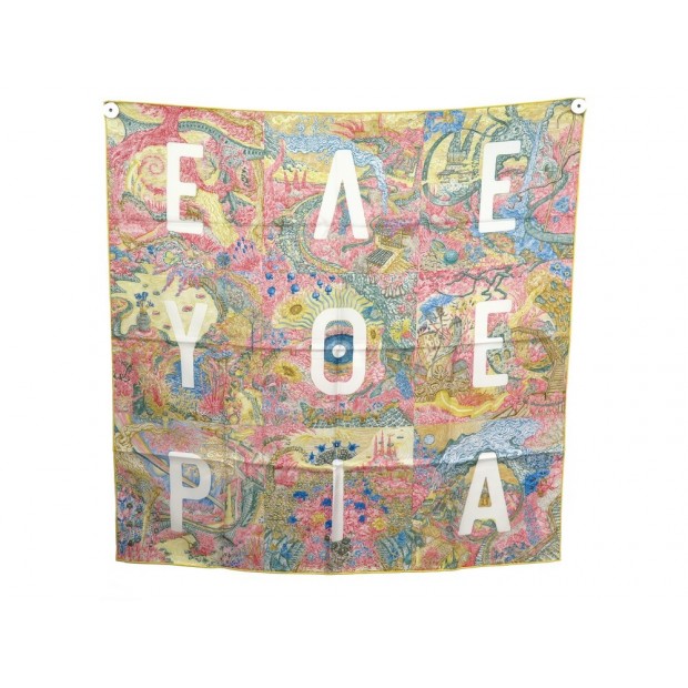 NEUF FOULARD HERMES ELEFTHERIA JULIA ABADIE CARRE 90 SOIE MULTICOLORE SCARF 460€